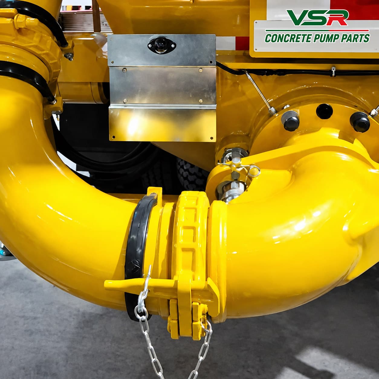 Concrete pump elbow pipe surface detail