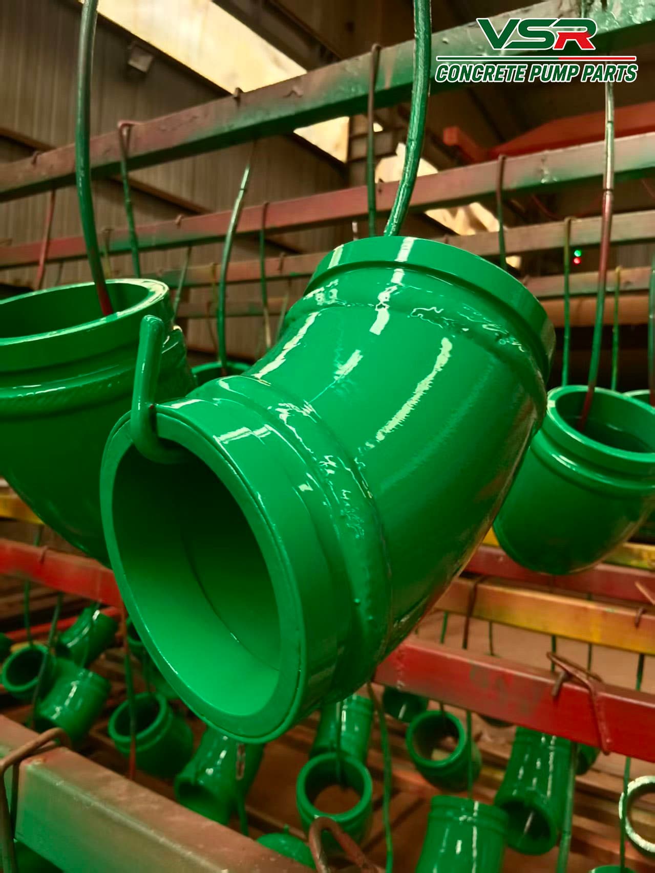 Concrete pump elbow pipe identification detail